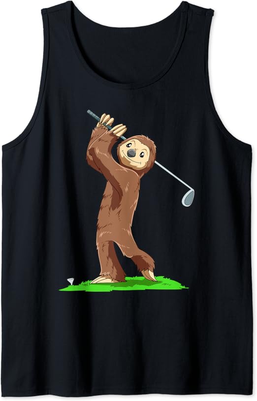 Sloth Golf Sloth Playing Golf Sloth Golfer Tank Top